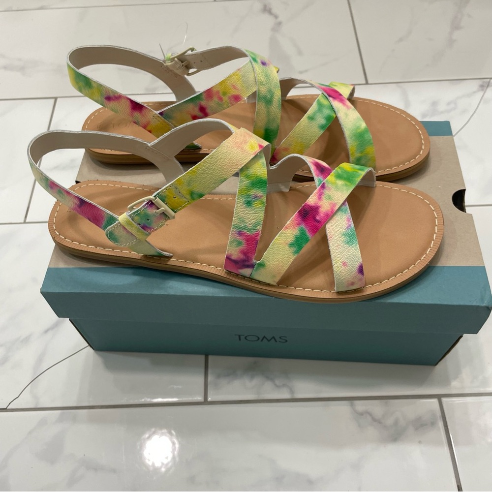 Toms Sicily Multicolor Tie Dye Women's Sandals Size 11 |‎ NWT - Picture 9 of 10
